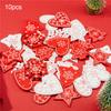 10Pcs Wooden New Year Christmas Xmas Tree Heart Star Hanging Pendant Home Decor