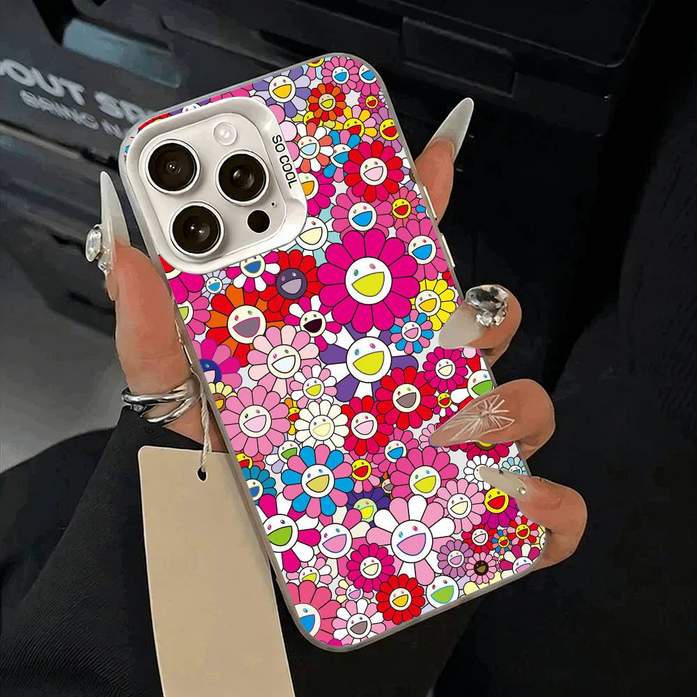 Чехол для телефона T-Takashis -M-Murakamis Для IPhone 17 Air 16 15 14 13 12 11 Pro Max Белый Серебристый Жесткий Чехол