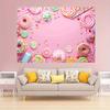 Candy photography background birthday party shower background sweet pink wall lollipop donut cake desktop banner