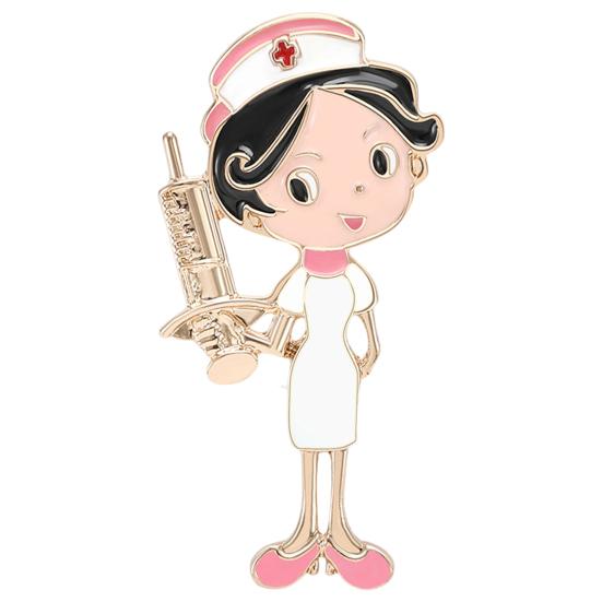 Брошь для медсестры, мультяшная форма медсестры, изысканная цветостойкость, антикоррозийная, антиокислительная, гладкое пальто, шарф, сумка, украшение для шляпы, брошь, булавка для одежды, ювелирные изделия