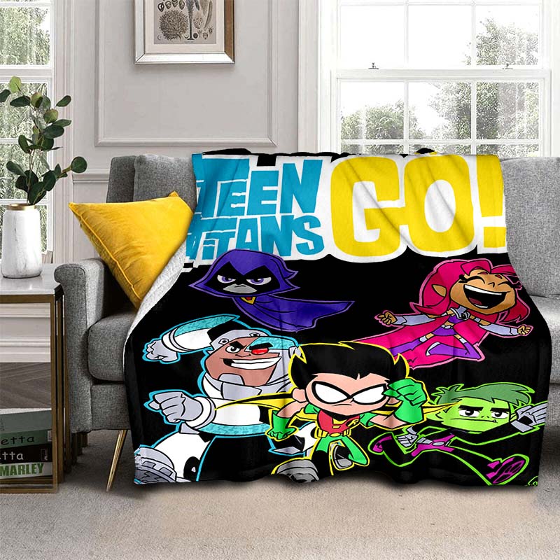 Teen Titans Go Family Blanket Flannel Vintage Soft Throw Blankets for Chair Covering Sofa Winter,