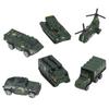 Diecast Military Vehicles 6 Pack Army Toys Assorted Transporter Tank Helicopter Armored Car for