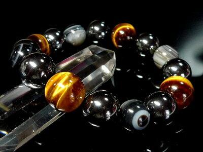 Bracelet tigers eye natural stone power hematite feng shui purification raw crystal prayer beads can be worn continuously gift birthstone stylish cool