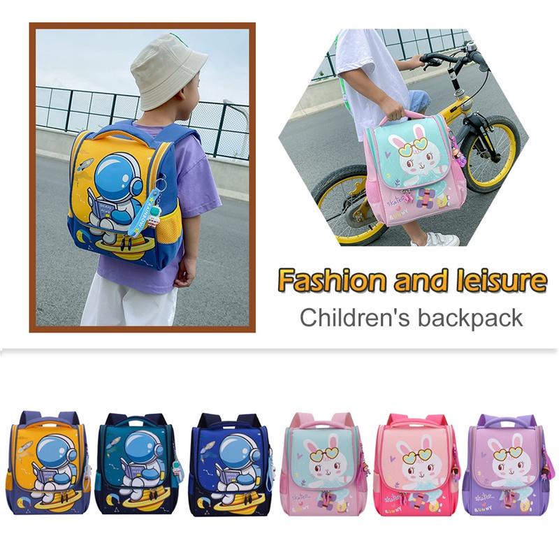 Милый мультяшный холщовый рюкзак для студентов с водонепроницаемыми функциями снижения нагрузки