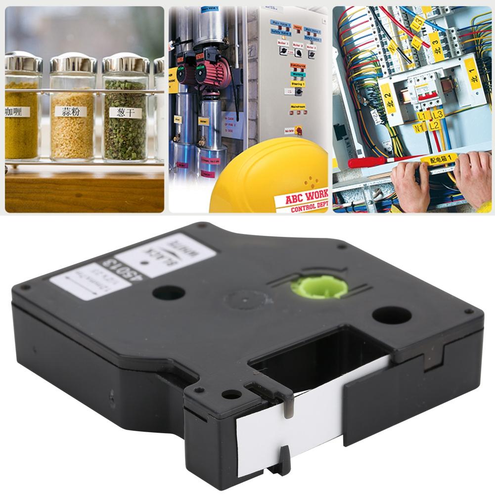 Laminated Label Tape Label Maker Color Tape Black On White 12mm for LM-160/280