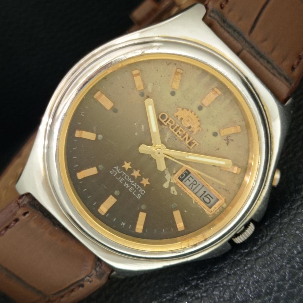 Orient КРИСТАЛЛ АВТОМАТИЧЕСКИЙ 46941 ВИНТАЖНЫЕ ЯПОНСКИЕ МУЖСКИЕ ЧАСЫ С ОРИГИНАЛЬНЫМ ЦИФЕРБЛАТОМ a707786-1