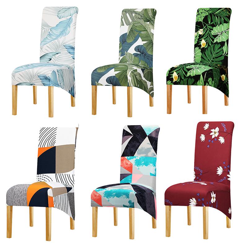 Чехол для стула большого размера с принтом, чехлы на длинные спинки, чехлы для стульев для обеденного стола, для дома, ресторана, отеля, вечеринки, свадьбы, банкета
