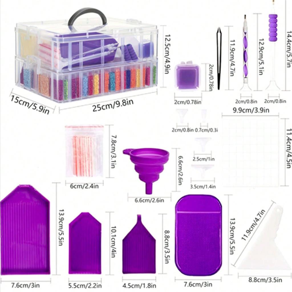 5D алмазная живопись прозрачный ящик для хранения двухслойный ручной набор инструментов DIY рукоделие и вышивка аксессуары комбинация