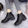 Fashion Ankle Boots for Women Autumn Winter Black Leather Round Toe Work Booties Y2k High Quality Goth Sale Pu Hot 39 Woman Short Shoes
