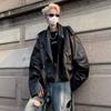 Mens Short PU Leather Jacket Casual Biker Style Loose Fit Streetwear