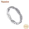 Tancise Women Classic 925 Sterling Silver  Zircon Ring Ladies Jewelry Wedding Promise Party Gift