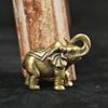 Твердая статуя счастливого слона, мини-медная скульптура животного, прочная благословенная миниатюра слона для офиса