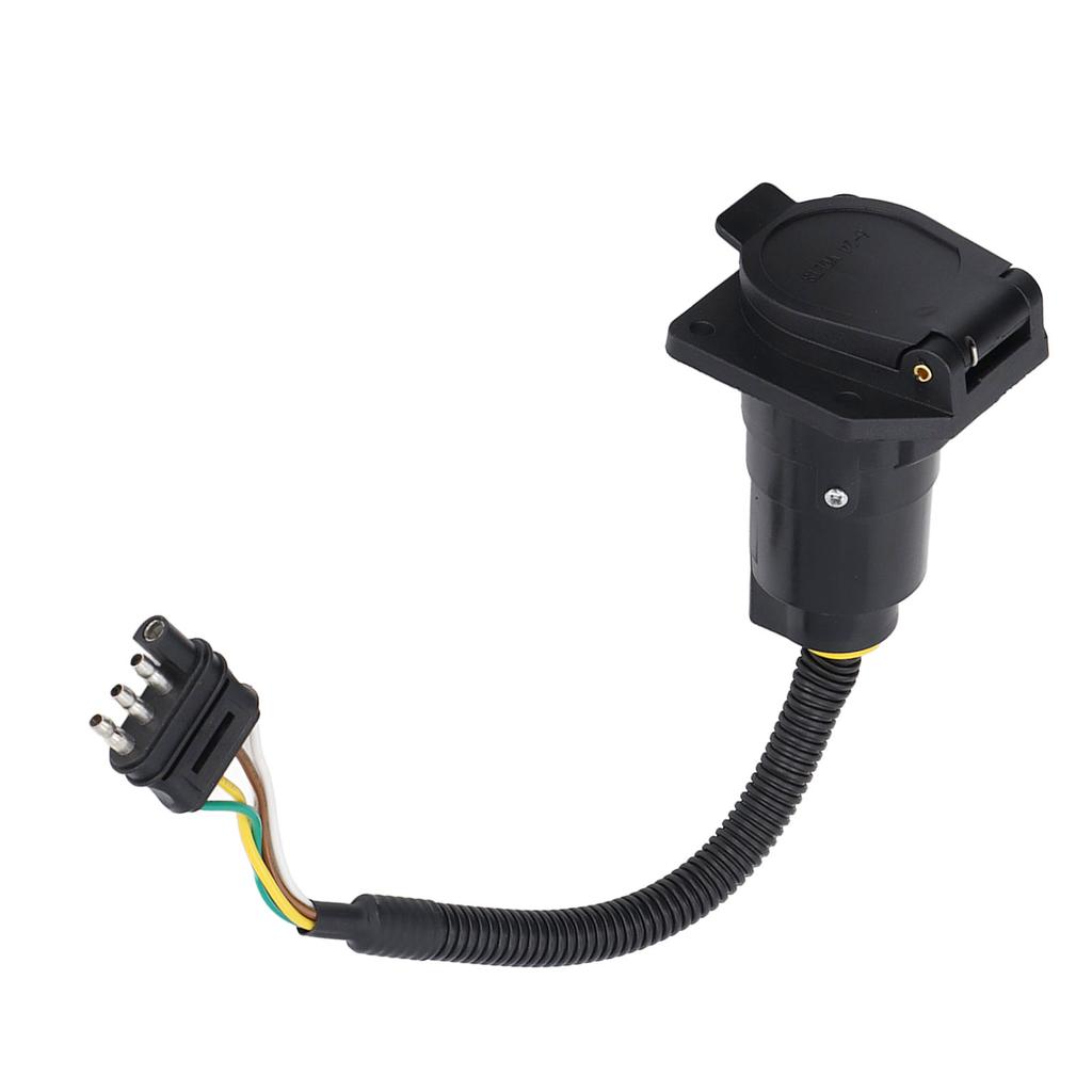 4 Pin To 7 Pin Trailer Plug Adapter Black Trailer Socket Adapter Fit for All  Trailer Plugs