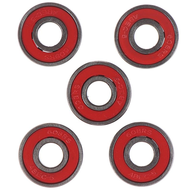 5 шт. Красные шарикоподшипники Abec-5 608-Rs для скейтборда 8X22X7 мм