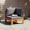 Garden Corner Sofa with Cushions Solid Acacia Wood