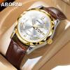Часы ABORNI Водонепроницаемые светящиеся качественные мужские часы Кварцевые часы с ремешком