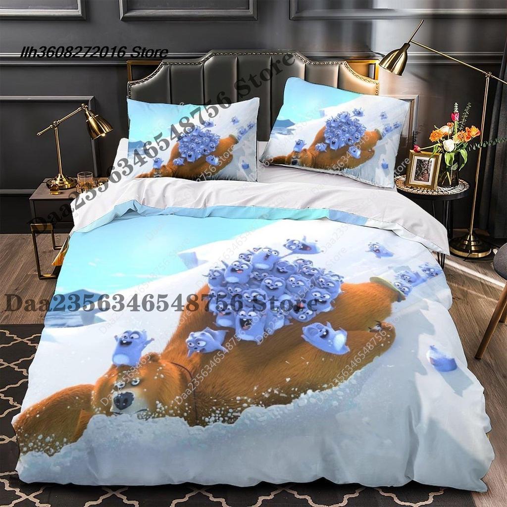 New Grizzy And The Lemmings Bedding Set Single Twin Full Three-Piece Suit Bed Set Aldult Kid Bedroom Duvetcover Sets 3D Ani