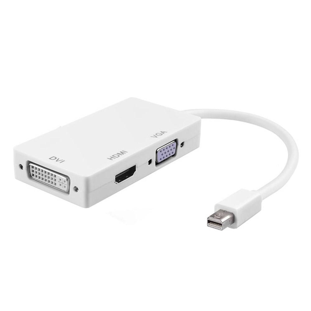 Новый 3-в-1 Mini Displayport Thunderbolt для DVI VGA HDMI-конвертер Кабель-адаптер IMac Mac Mini MacBook