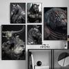 Wolf Tiger Bull Horse Warrior Bronze Statue Canvas Paintings Wall Art Posters and Prints Animals Pictures Living Room Home Decor