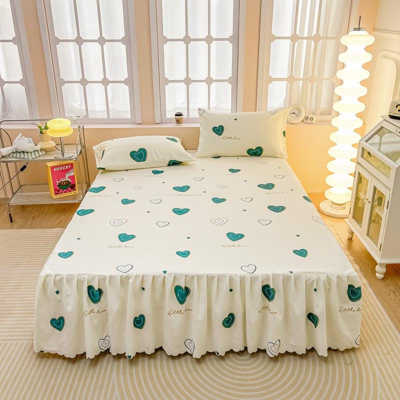 Мягкая юбка для кровати Принтованное покрывало с оборками Простой стиль Защита матраса falda de cama Кружевные простыни (Нет наволочки)
