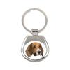 Beagle - Geometric Keychain with a Photo and the Inscription