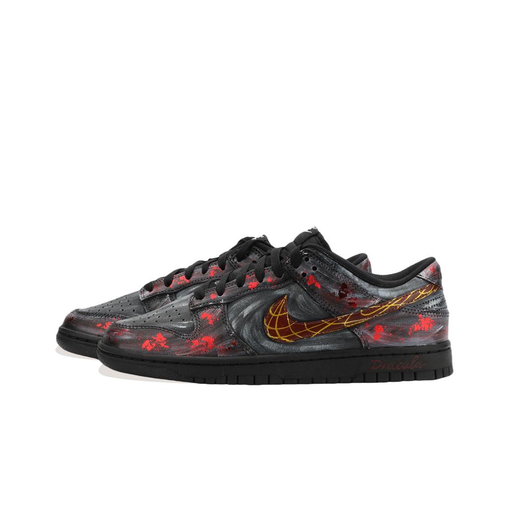 Nike Dunk Jiang Погруженная Луна Износостойкие Износостойкие Низкие Скейтбордические Ботинки Унисекс Черный Красный IO7606-010(Team724-)