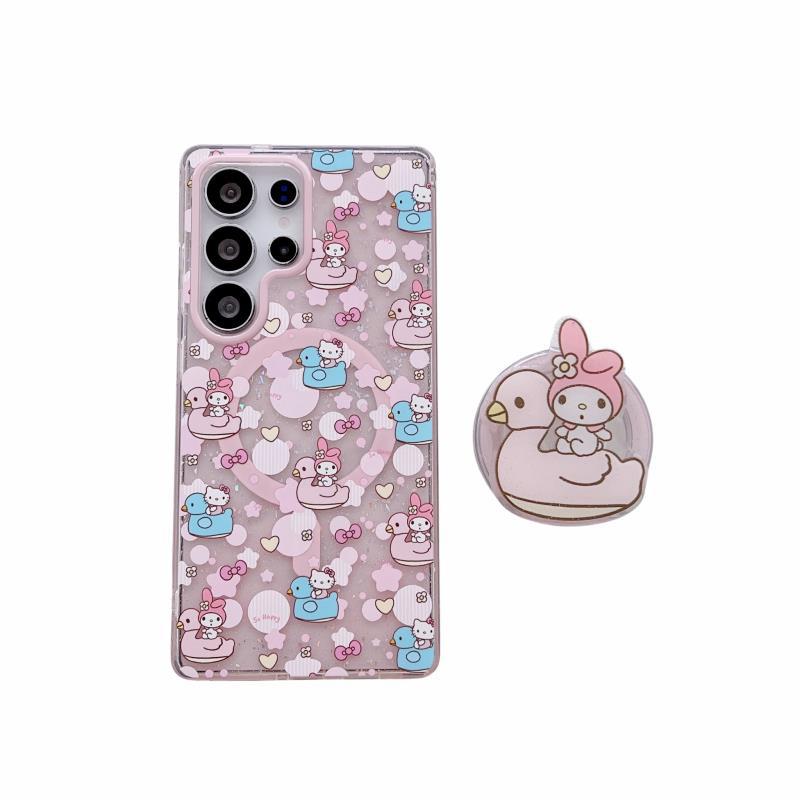 Мультяшный Sanrio Подходит для чехла мобильного телефона Samsung S25/S24ultra Блестящий Магнитный Котенок KT S23/S22Plus