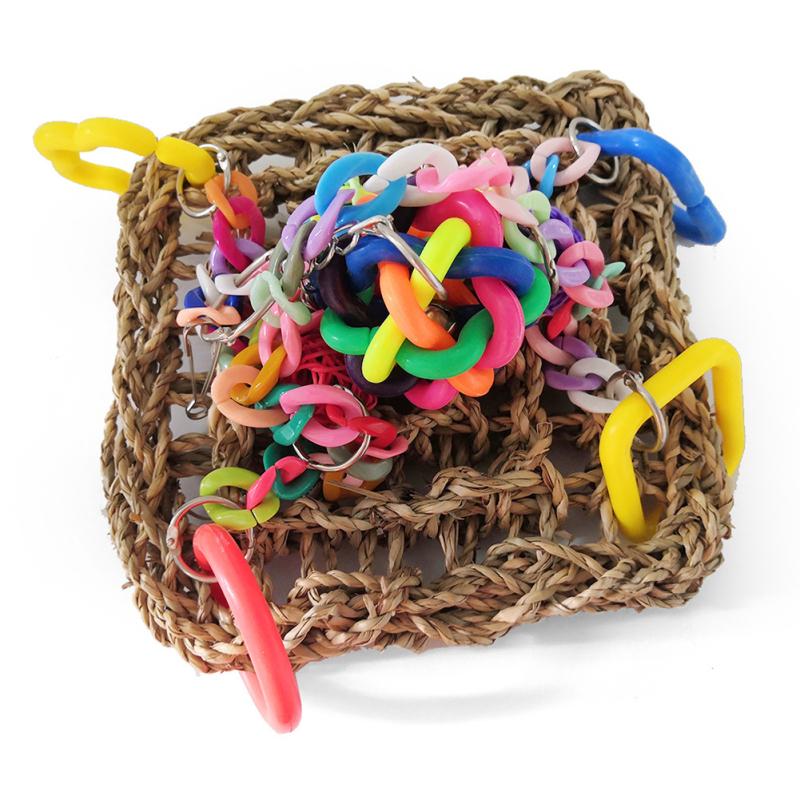 Красочная сетка для восхождения с попугаем, подвесные качели, гамак для домашних животных, игрушки, товары для птиц, аксессуары для клеток для птиц