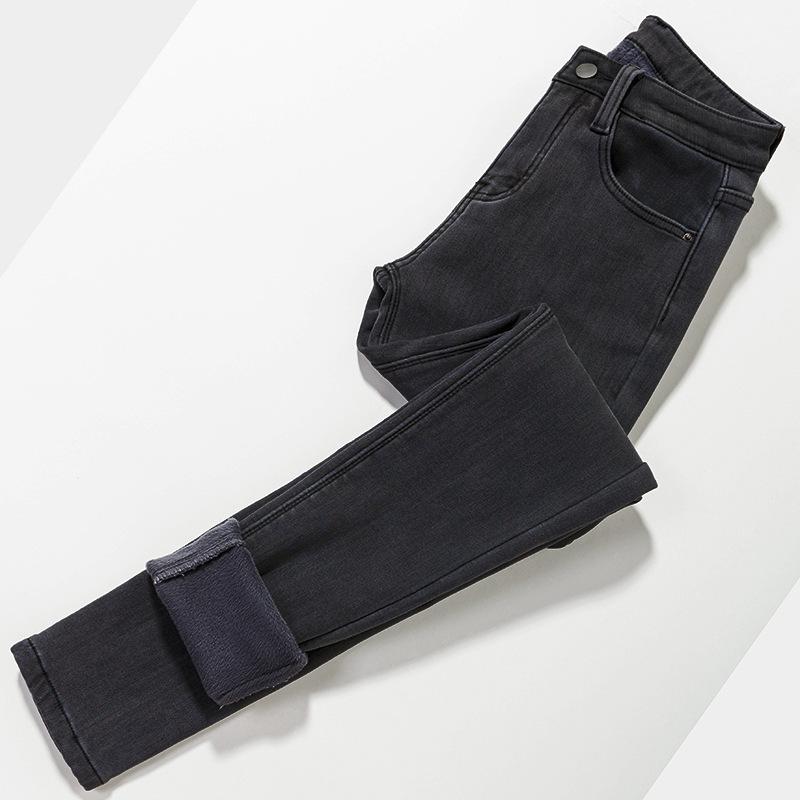 Вельветовые джинсы с высокой талией в корейском стиле: Теплые, Эластичные, Облегающие Брюки-карандаш для Женщин - Идеально подходят для Осени и Зимы