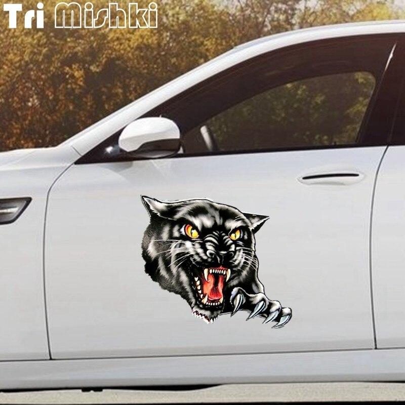 Tri Mishki W1442 3D свирепая пантера автомобильная наклейка ПВХ наклейки мотоциклетная наклейка на автомобиль грузовик бампер внедорожник настенный водостойкий