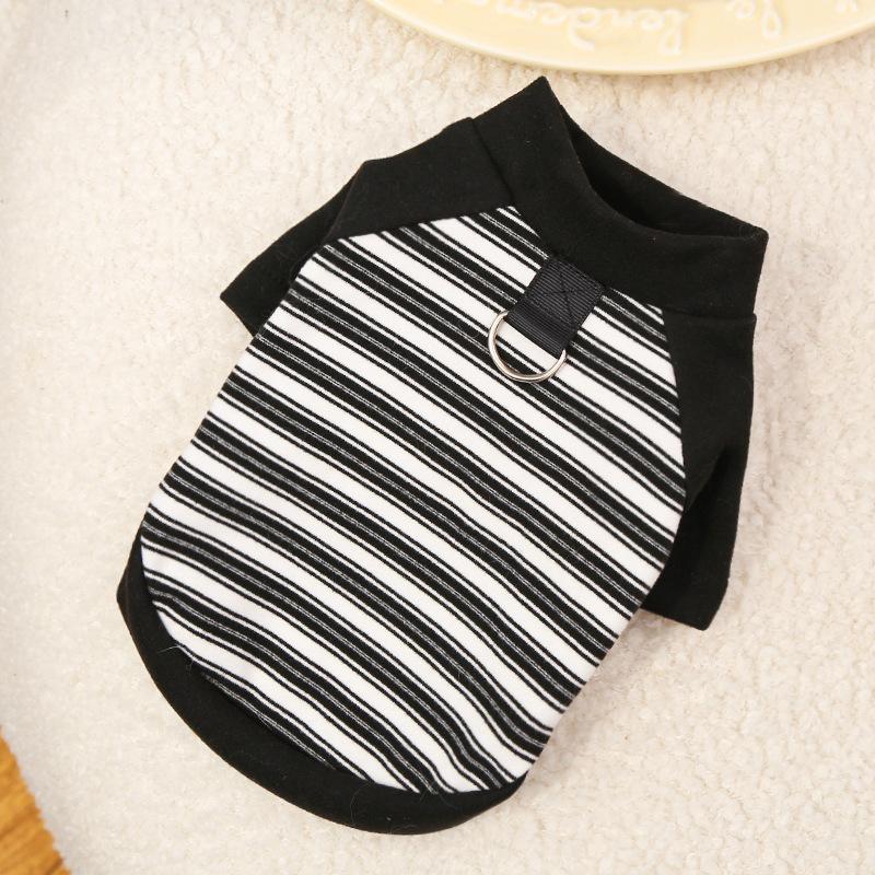 Striped Puppy Hoodies Winter Dog Clothes Pet Vest Cotton Warm Dog Sweatshirt Polo Shirt Yorkie Dachshund Clothing Dog Pullover