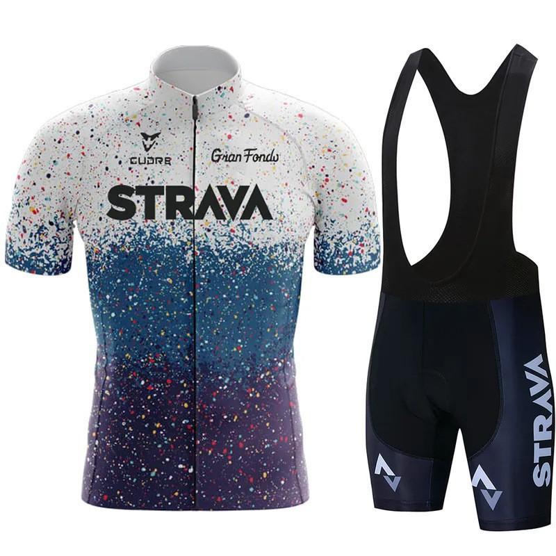 STRAVA Tour De Cycling Suit Short Sleeve Set Speed-drying Clothes Drawable Design