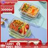 Transparent High-Temp Glass Lunch Box: Microwave-Safe, Rectangular & Round Bento Storage