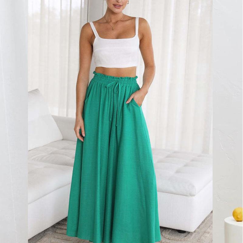 Summer Women Trousers, Casual Wide Leg Trousers, Loose Casual Fashion Trousers Women