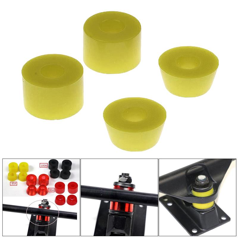 PU Skateboard Truck Bushing Set Conical and Cylindrical Pads for Pro Longboard Double Tilt Use