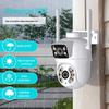 4MP HD Outdoor WiFi Dual-Lens Surveillance Camera with AI Tracking & Warning Light Alarm