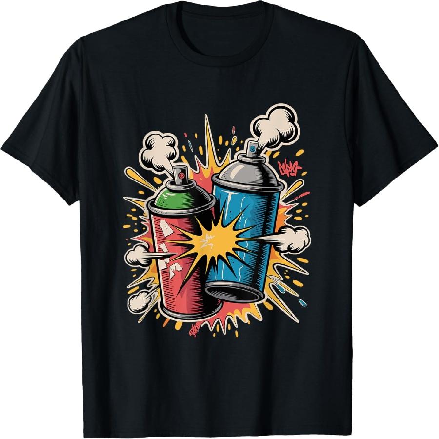 Комикс Арт Граффити Баллончик с краской Городское искусство Брызги краски Футболка