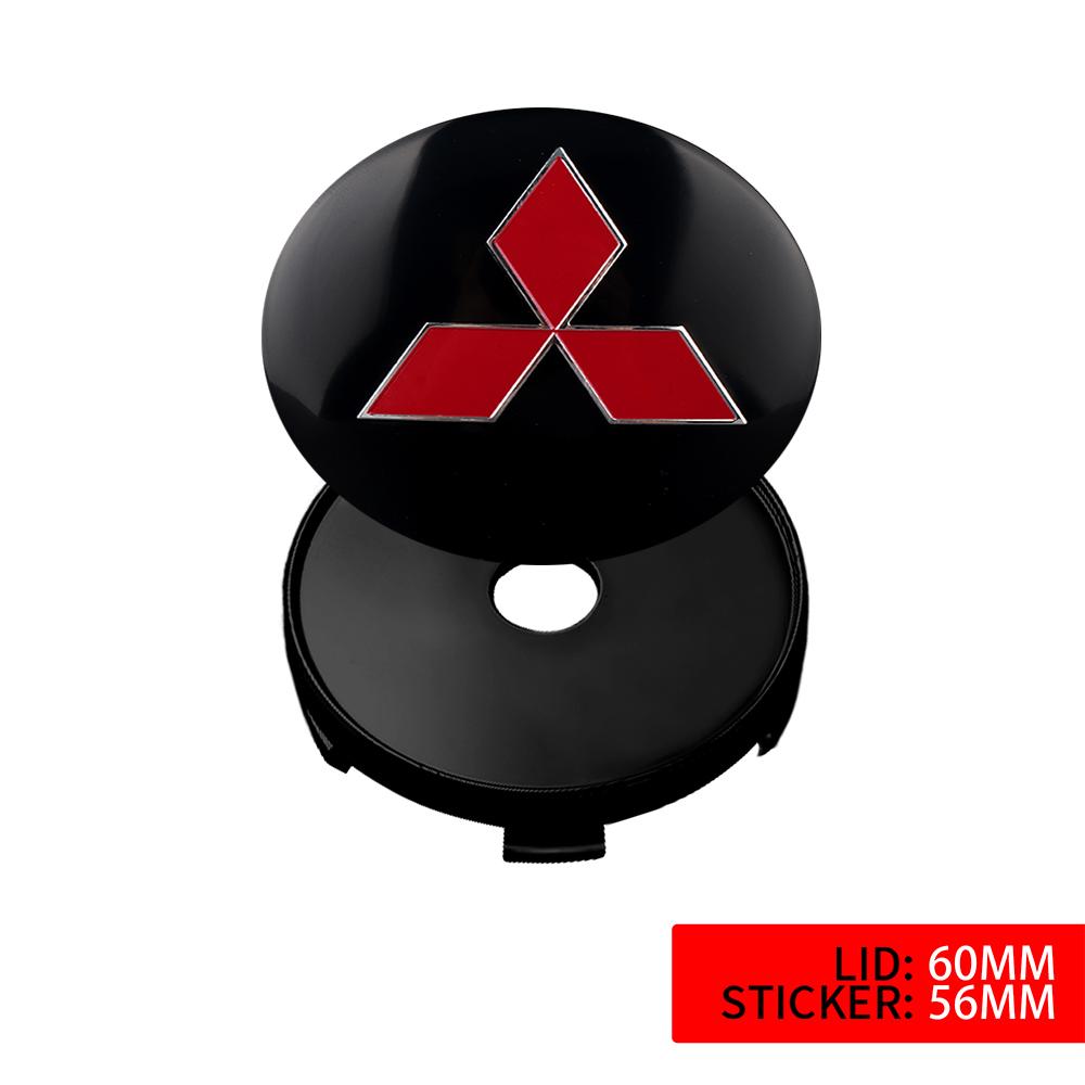 4 шт. 56/60 мм Колпаки на ступицу автомобиля Центральные колпаки на колеса автомобиля Наклейка на колпак Ступица колеса для Mitsubishi Asx Lancer 10 Outlander 3 l200