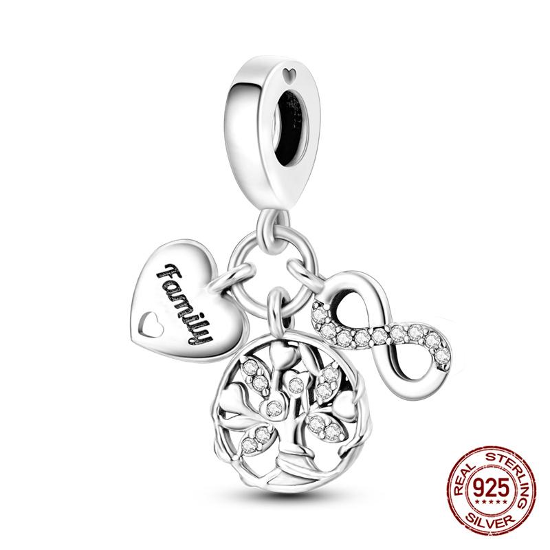 Original Charms Copper Heart-Shaped Infinity Charms Beads Fits 3Mm Original Bracelet Womens Diy Fine Jewelry Gifts