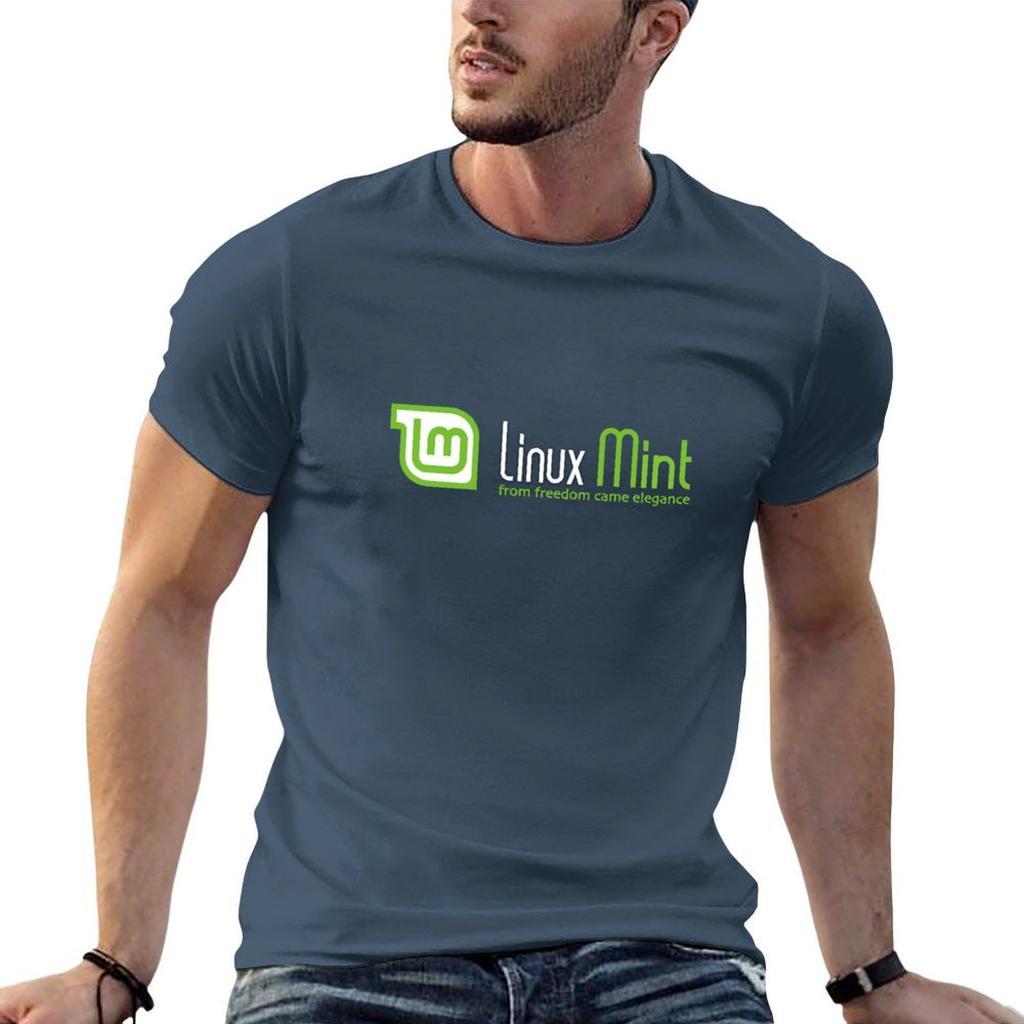 Linux Mint T-Shirt Blacks Baggy Shirts Tops Mens T Shirt Graphic