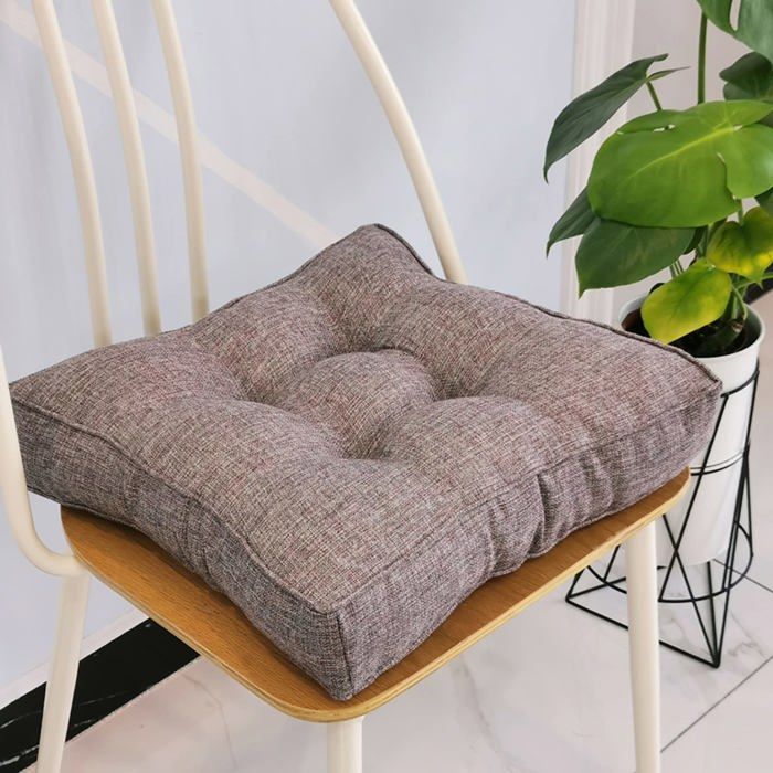 Coussin de chaise de jardin - AIMOONSA - 40 x 40 x 10 cm - Coton - 10 cm épaisseur - Gris