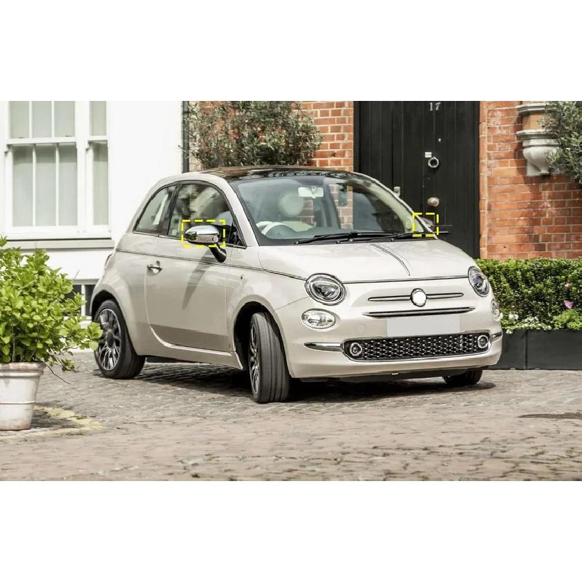 1 Pair Chrome Side Wing Door Mirror Cover Caps Rearview Housing For Fiat 500 500C Punto Grande Punto Not Fit 500L, 500X