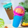 Стакан для приготовления слаша с ложкой-соломинкой, стаканчики для быстрой заморозки для домашнего молочного коктейля, мороженого, двухслойный стакан для слаша, подарки для детей, семьи, друзей