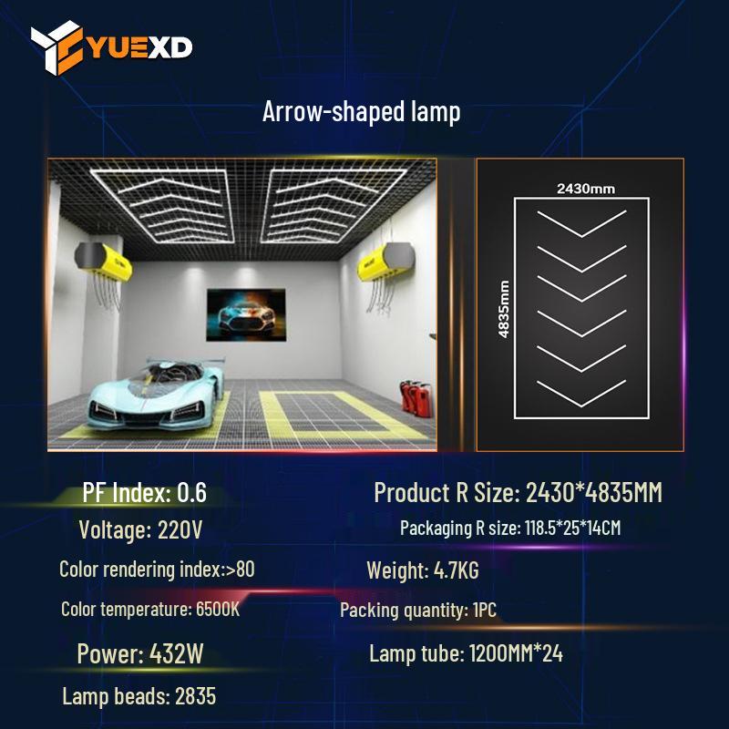 RGB Honeycomb LED Hexagonal Garage Light 110V - Wide Voltage for Car Wash and Workstation