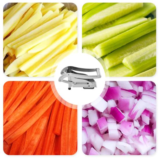 Резак для картофеля фри из нержавеющей стали, резак для картофельных чипсов с нескользящей присоской