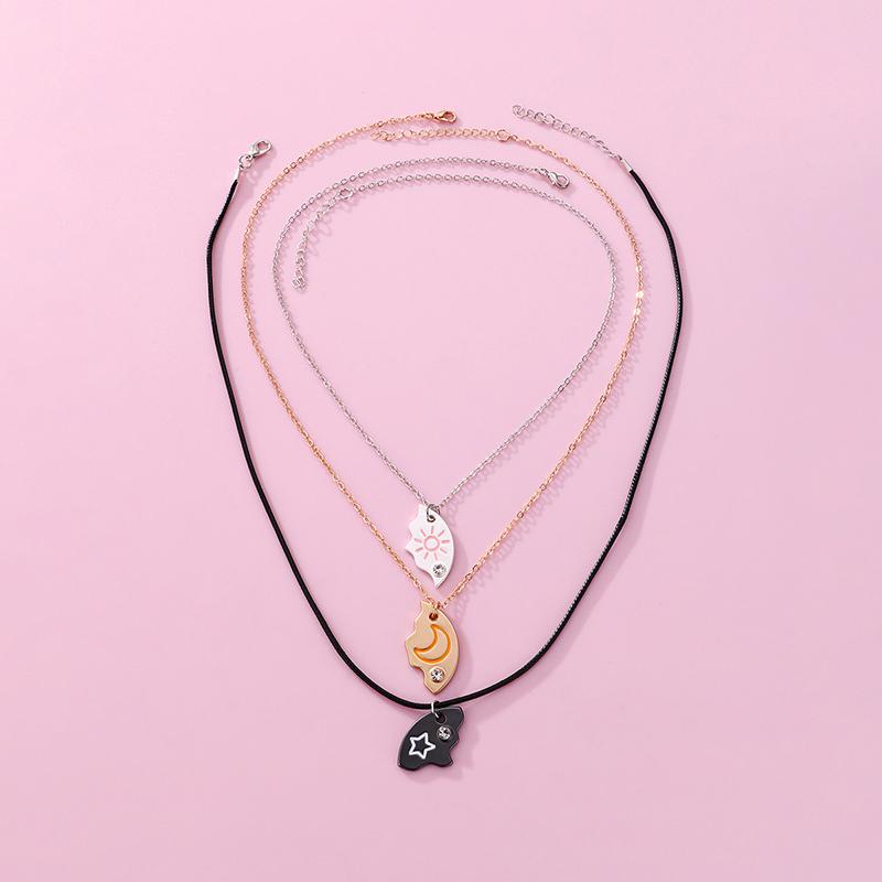 Lovecryst 3 шт./компл. ожерелье с подвеской в виде солнца, луны и звезд, лучший друг, лучшая подруга, дружба, пара, ожерелье, модные ювелирные изделия