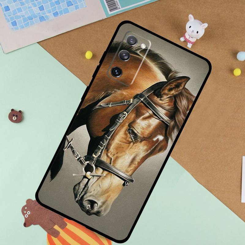 Чехол с рисунком лошади и пони, мягкий, для Samsung Galaxy S25 Ultra S9 S10 S20 FE S21 S22 S23 Plus S24 Ultra, Funda, Чехол