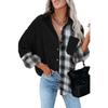 Autumn and Winter Plaid Shirt Women's Long Sleeve Loose Pocket Shirt