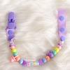 Safety Baby Pacifier Clips Newborns Beads Anti-lost Chain Toys Newborn Baby Dummy Pacifiers Clips for Teether Nipples