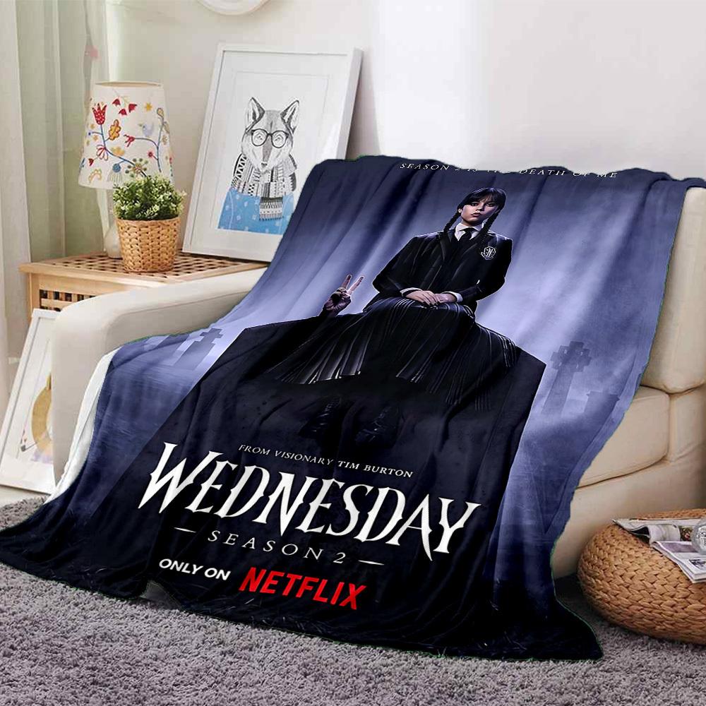 1pc WEDNESDAY SEASON 2 Soft Warm Throw for Home, Office, Trave, All-Season Cozy Bedding Gift, Office Cozy Accessory 1043
